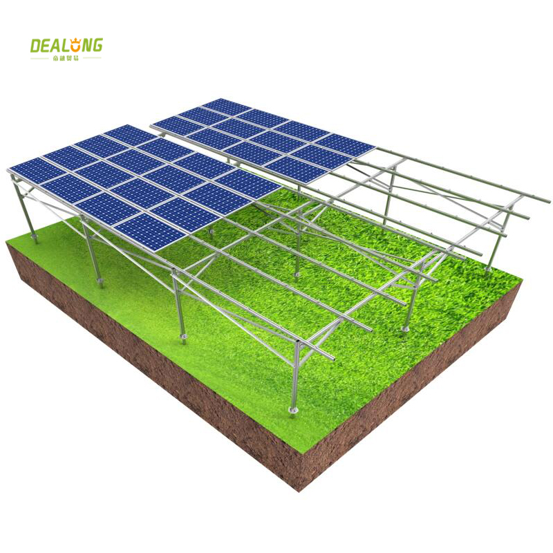 Sistema di montaggio solare per fattoria in alluminio a terra piatta
