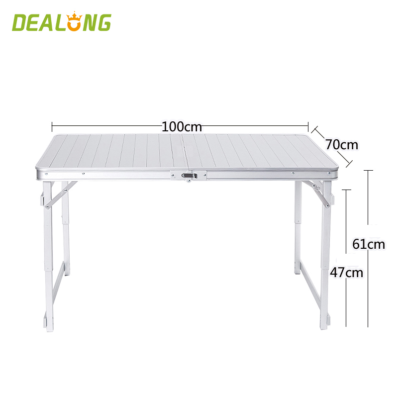 Solo tavolo in lega di alluminio regolabile da campeggio all'aperto

