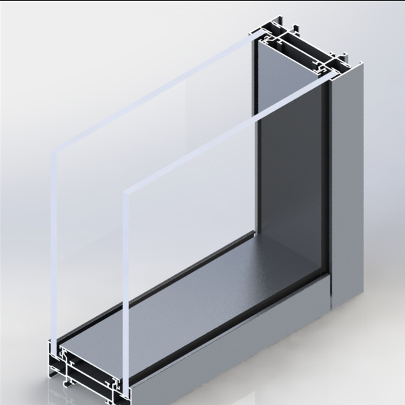 Divisorio per ufficio realizzato con telaio in alluminio e vetro o lamiera di alluminio con anta a battente
