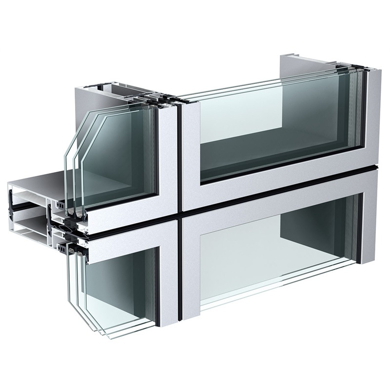 Pannelli per facciate continue in vetro semi-unito in alluminio per torri

