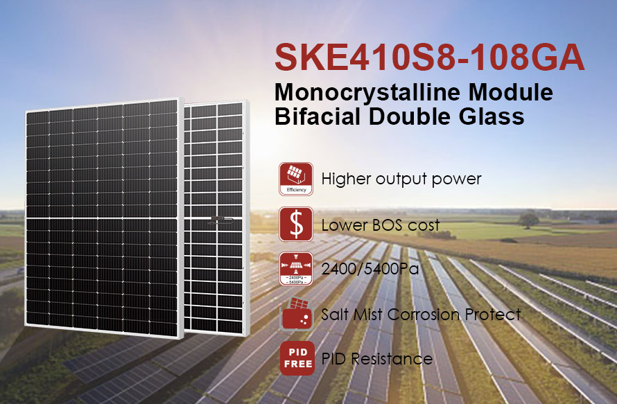 Modulo fotovoltaico bifacciale semicella da 182mm 500W