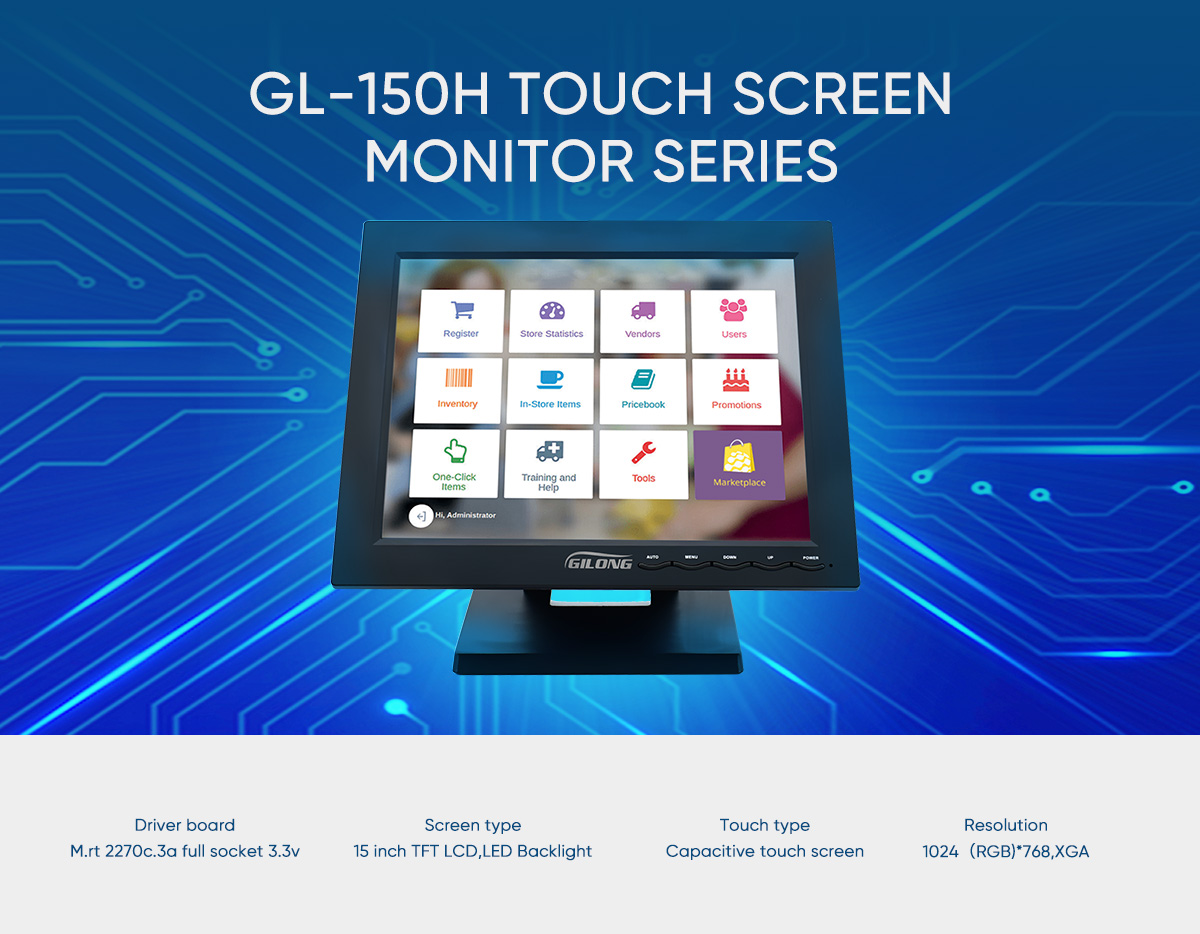 monitor lcd touch screen a cornice aperta