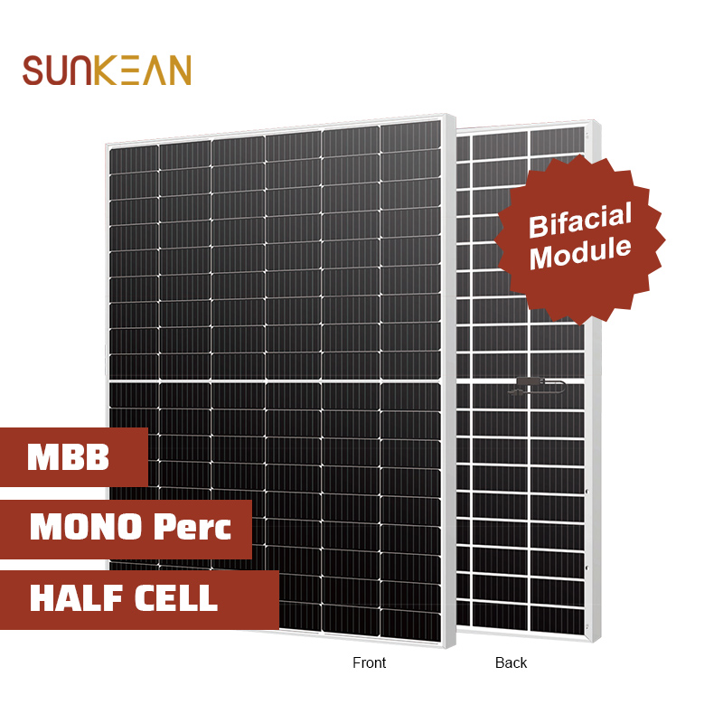 390~410W mono pannelli solari bifacciali ad alta efficienza tagliati a metà da 182 mm
