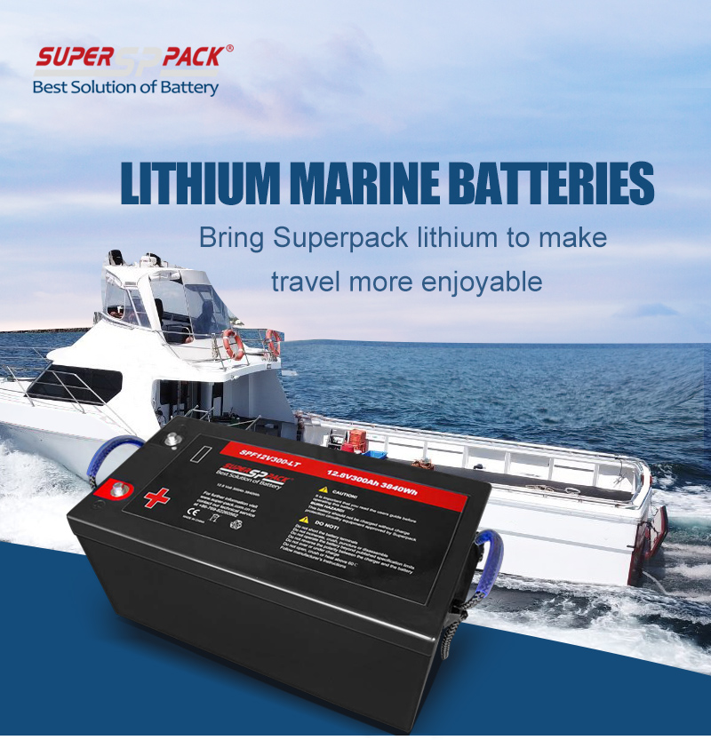 Batterie al litio LiFePO4 a ciclo profondo Superpack 12v200Ah per navi