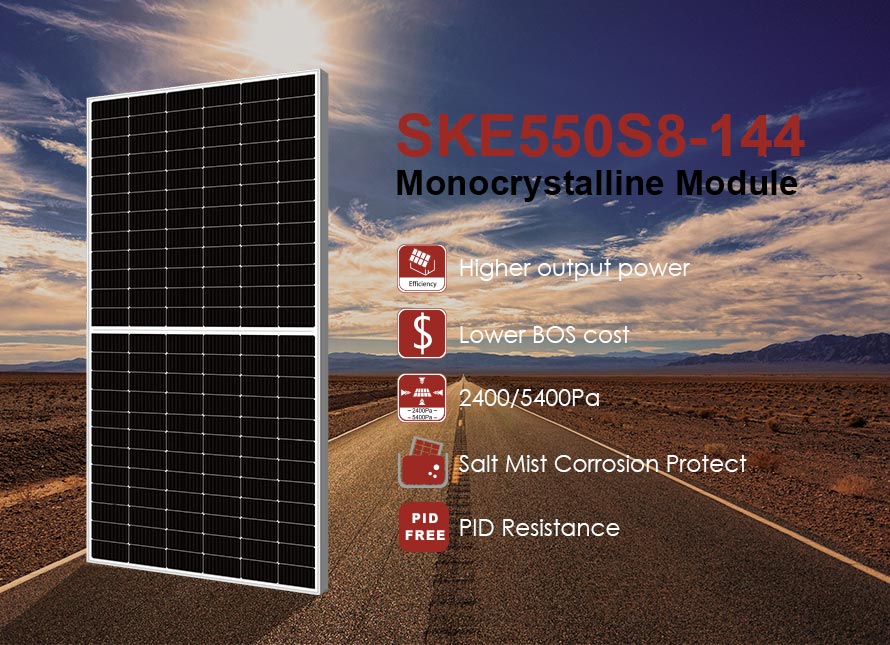 Modulo fotovoltaico a semicella MBB da 182 mm e 550 W