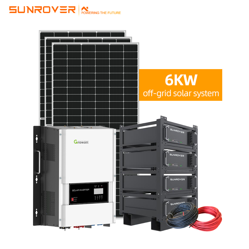 25 anni di garanzia Sistema di pannelli solari fotovoltaici fuori rete da 6KW
