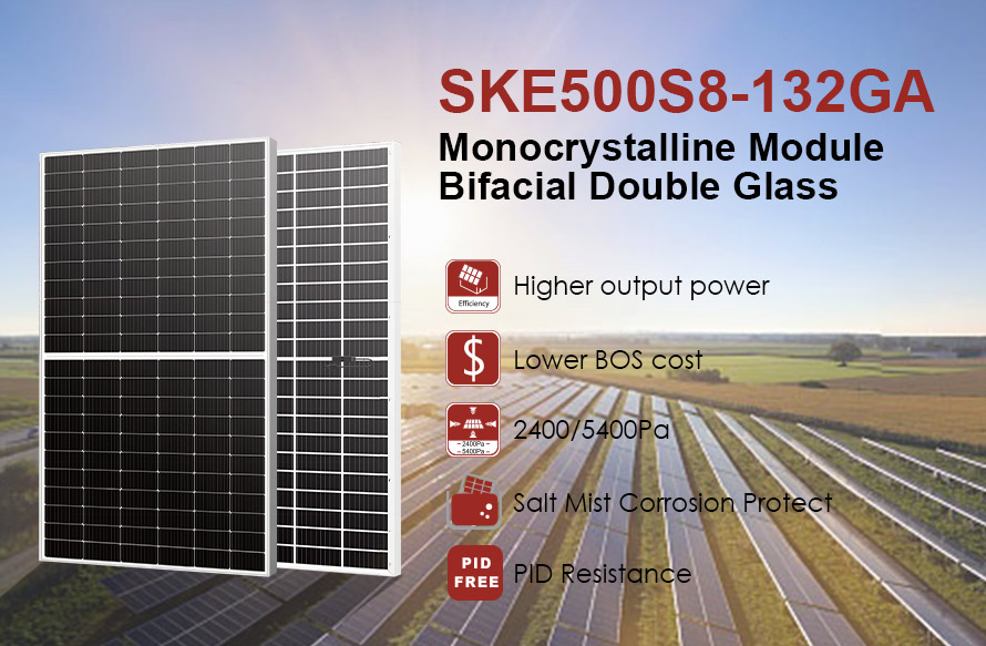 Pannello solare bifacciale da 182mm 500W