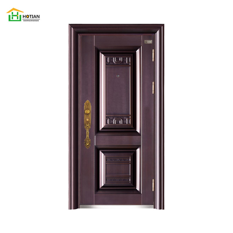 Porta blindata in acciaio Porta principale esterna in acciaio di design per porta d'ingresso in metallo economica per la casa
