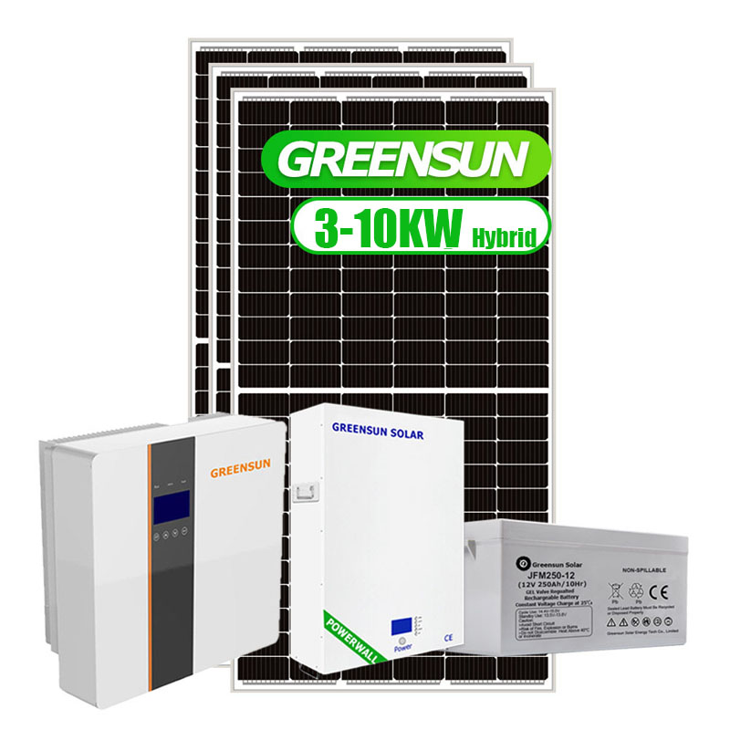 Sistema di pannelli solari ibridi monofase da 5kw 6kw per la casa con batteria al litio
