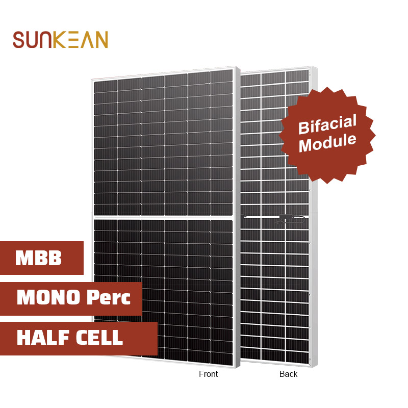Dimensioni cella 182 mm 550 W 144 celle moduli fotovoltaici mono bifacciali tagliati a metà

