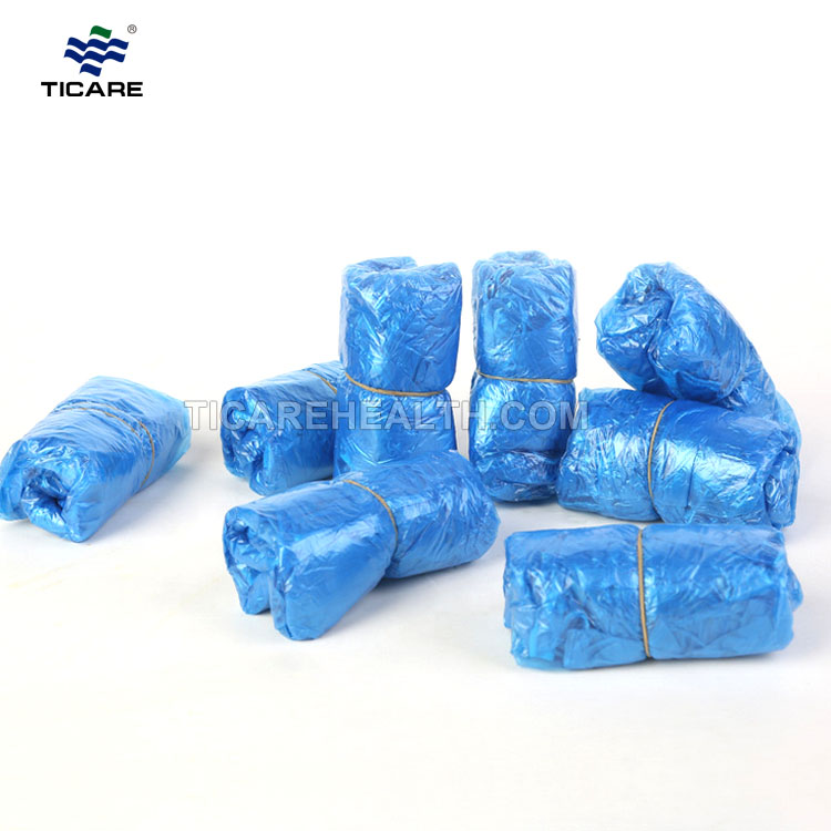 Copriscarpe monouso CPE in plastica blu impermeabili