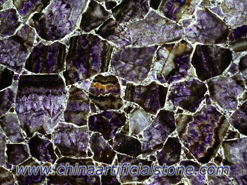Piastrelle per pareti in lastre di pietre preziose viola ametista
