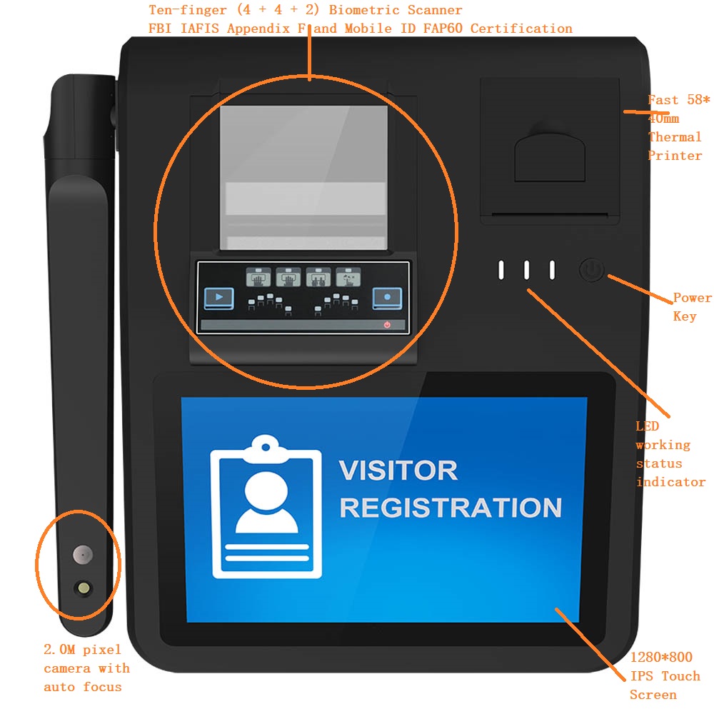 Terminale di registrazione Smart ID per impronte digitali