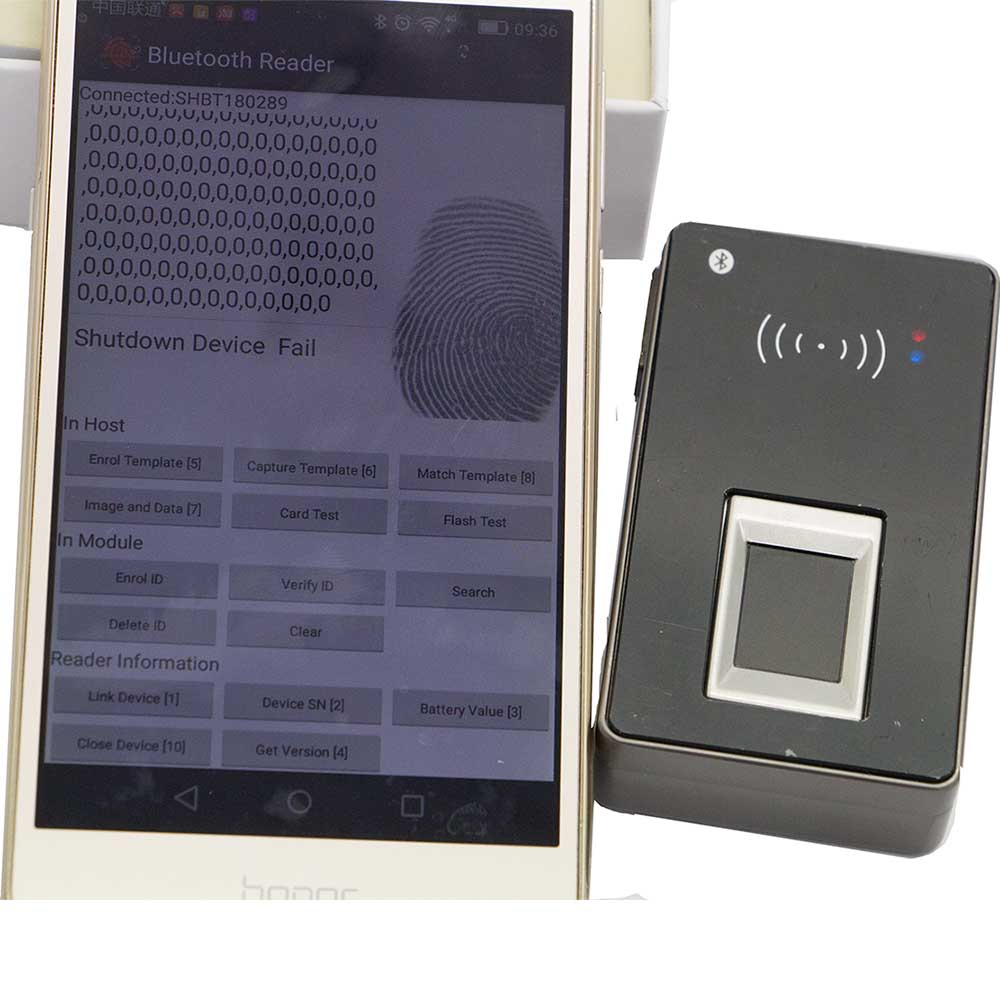 Sensore biometrico NFC Bluetooth Android