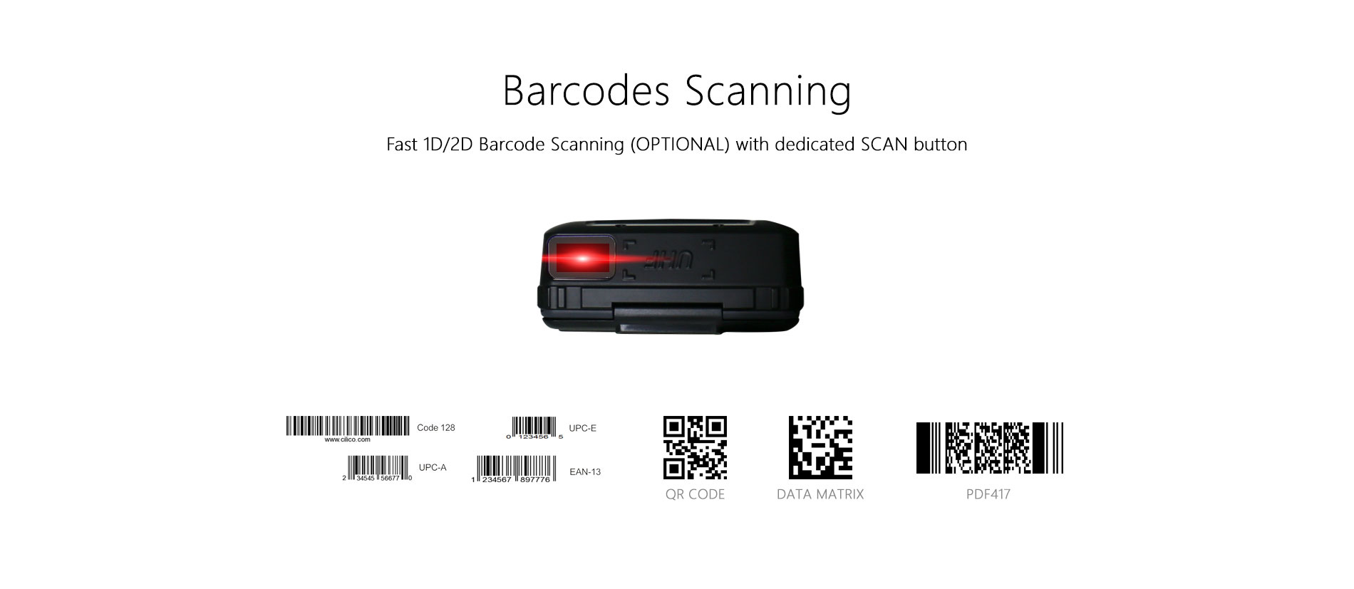 Dispositivo intelligente per scanner di codici a barre con stampante