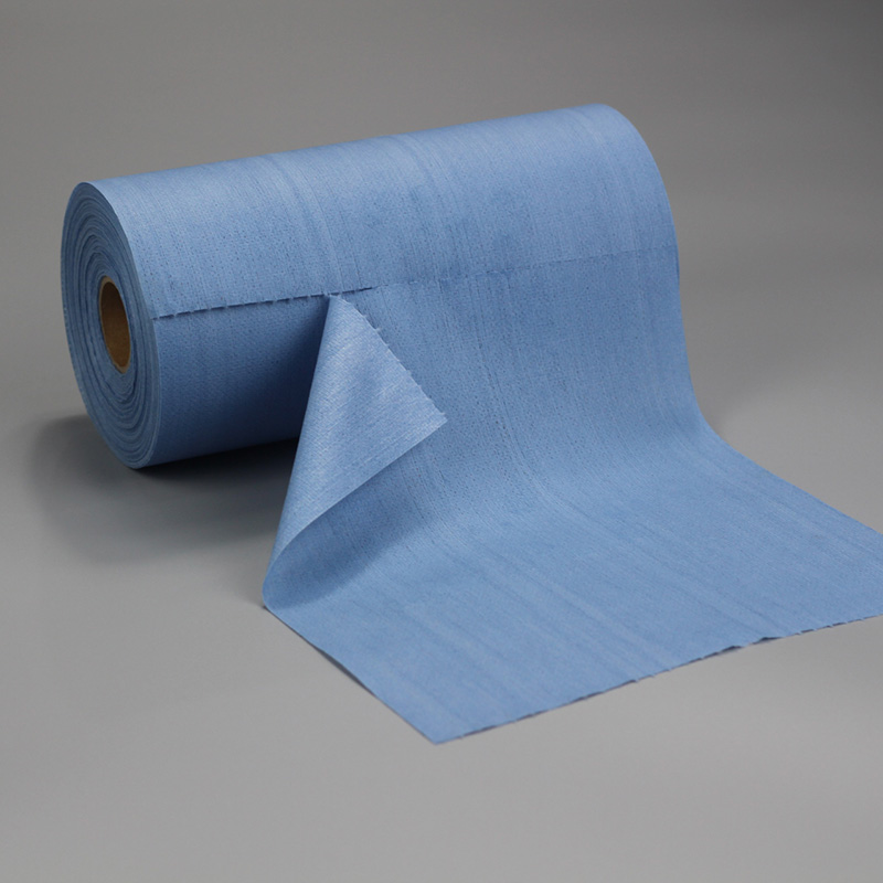 Rotolo di carta per pulizia industriale in tessuto non tessuto blu personalizzato
