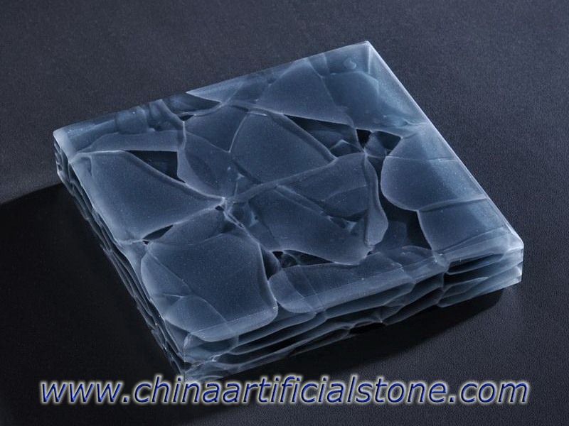 Lastre di vetro Magna retroilluminate in pietra di vetro giada azzurrite
