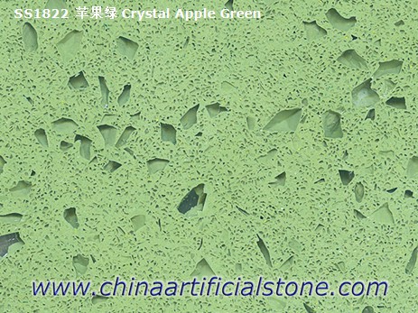 Lastre di quarzo scintillante verde stellare verde cristallo
