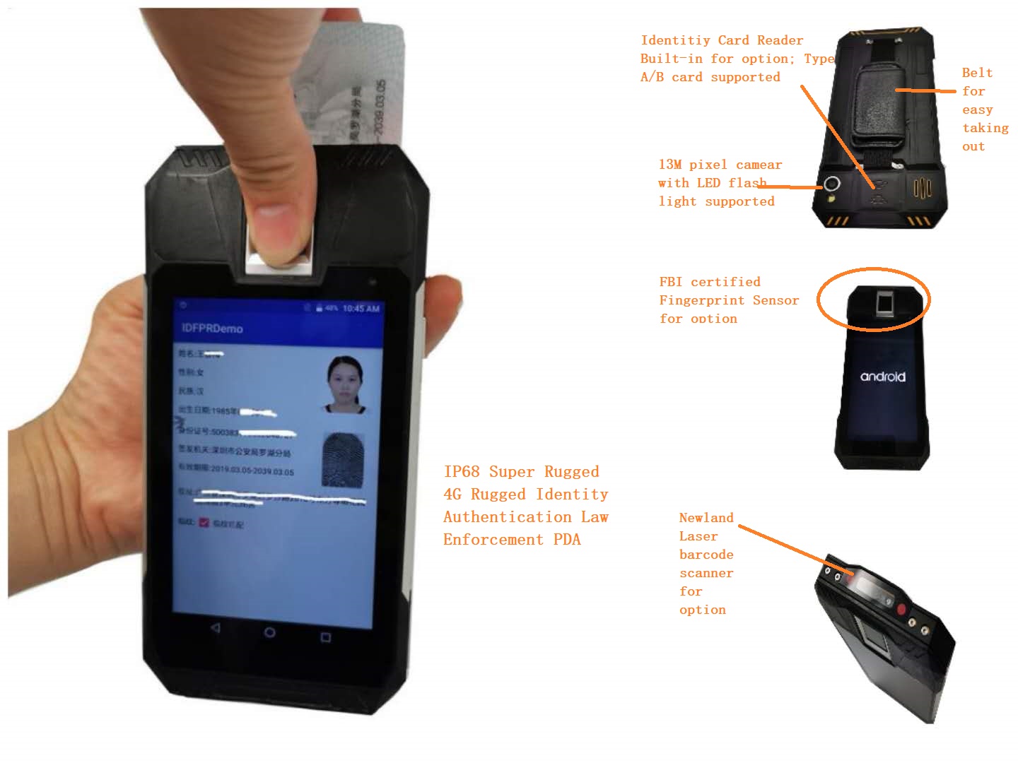 PDA biometrico di identificazione nazionale