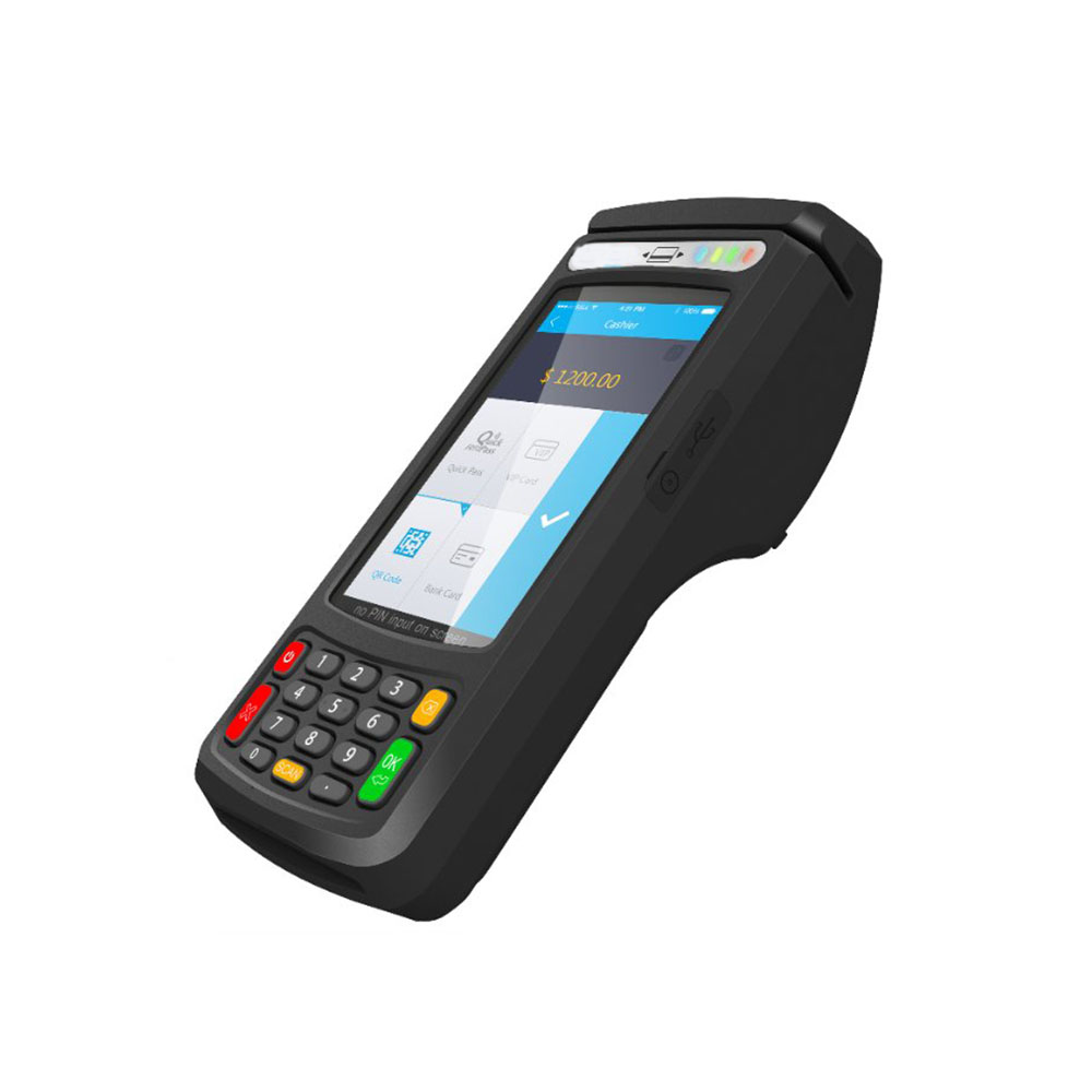 4G Android 7.0 EMV certificato biometrico Fingerprint eSIM MPOS con lettore di smart card

