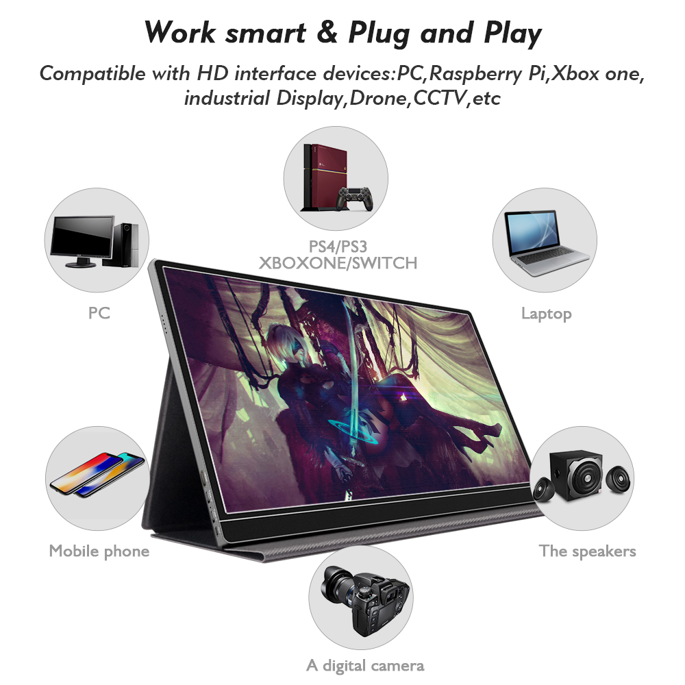 Monitor da gioco portatile da 15,6 pollici 4K 100% con gamma di colori per laptop
