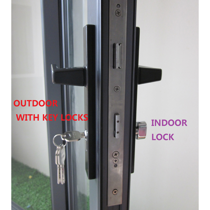 Design della porta in alluminio pieghevole a due ante con isolamento in alluminio
