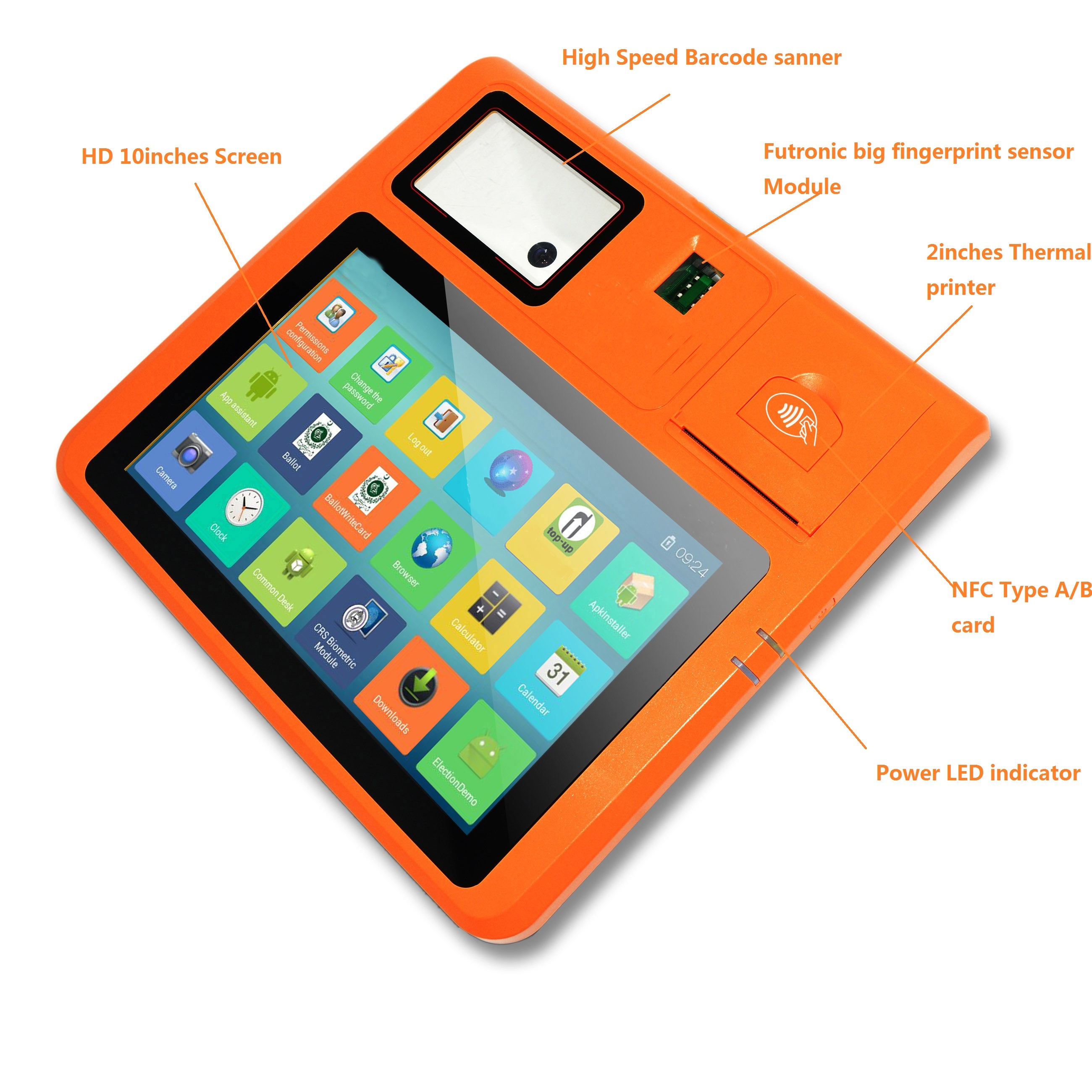 4G Android MPOS con impronta digitale