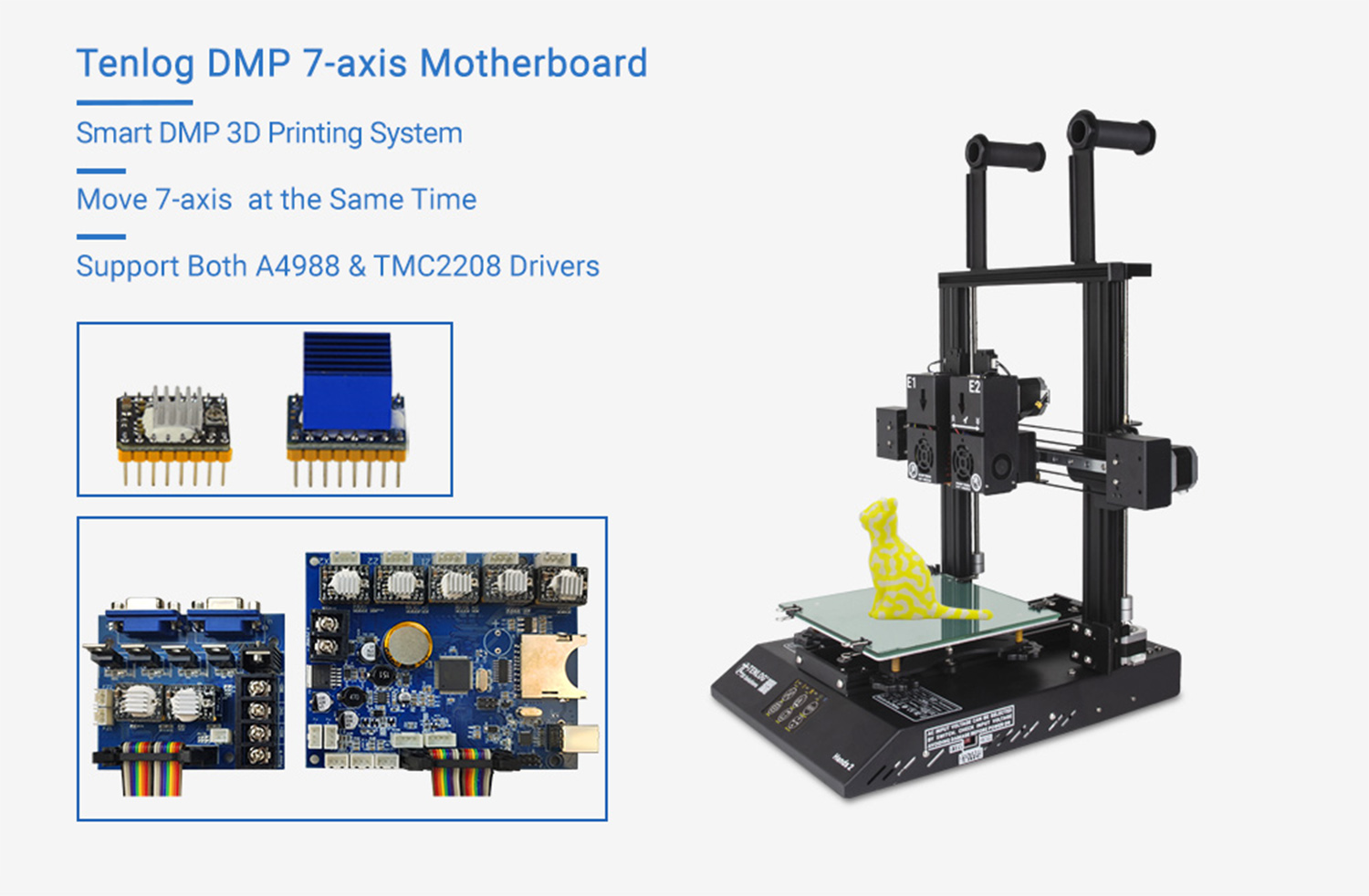 TENLOG Hands 2 Stampante 3D DMP Scheda madre a 7 assi