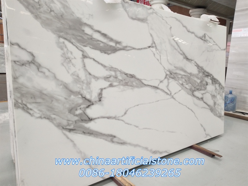 Lastre di marmo bianco nano Calacatta ingegnerizzato
