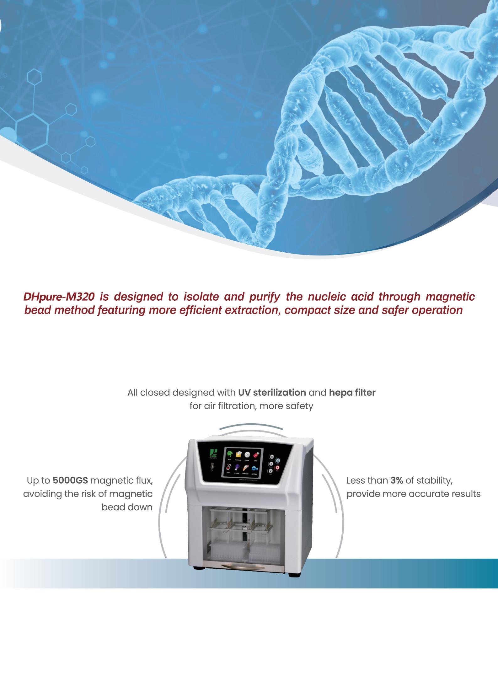 Estrazione automatica degli acidi nucleici DHpure-M320