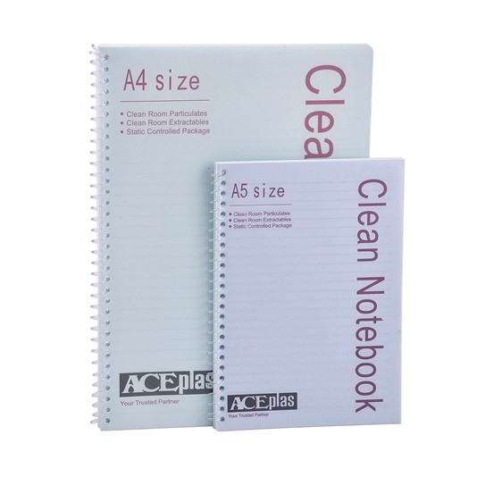 Notebook per camera bianca ESD con rilegatura a spirale senza pelucchi e senza polvere
