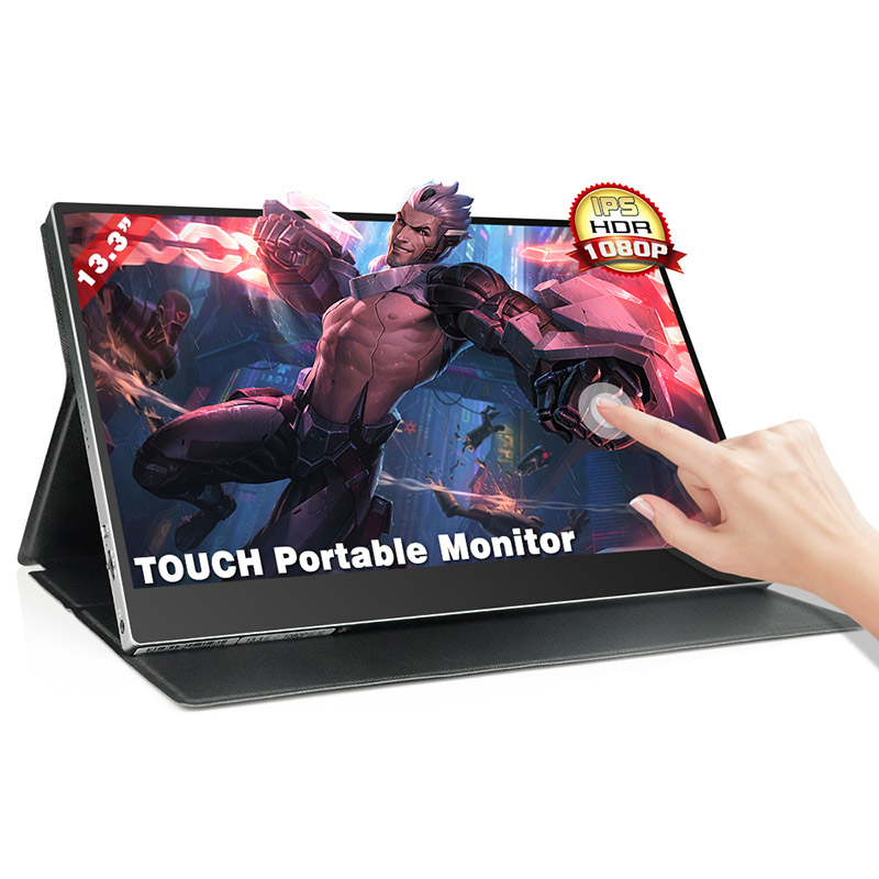Monitor portatile touch screen da 13,3 pollici USB tipo c con funzionalità complete per laptop
