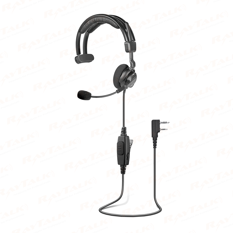 RHS-1519A Radio Cuffie a orecchio singolo sopra la testa per uso medio con microfono a cancellazione di rumore e PTT
