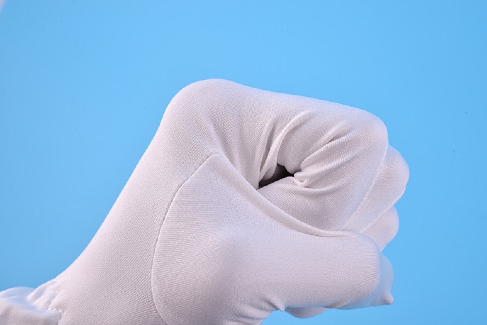 Commercio all'ingrosso di guanti per gioielli in poliestere bianco in microfibra ESD
