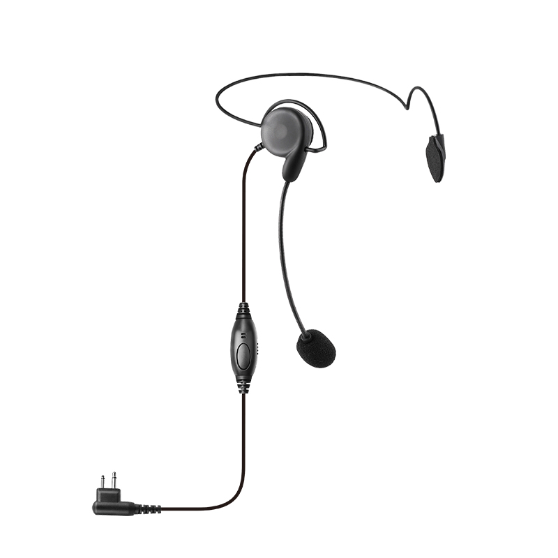 RHS-0128 Cuffia leggera dietro la testa con microfono boom e interruttore PTT/VOX per walkie-talkie
