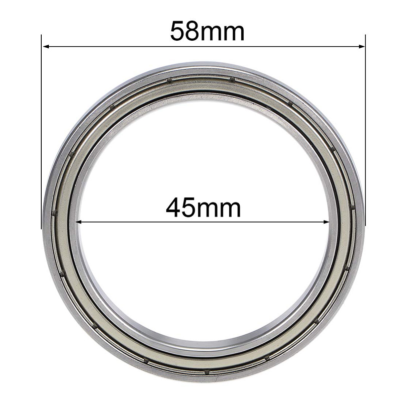 Cuscinetti a sfere in acciaio cromato 6809ZZ 45 mm x 58 mm x 7 mm con doppia schermatura
