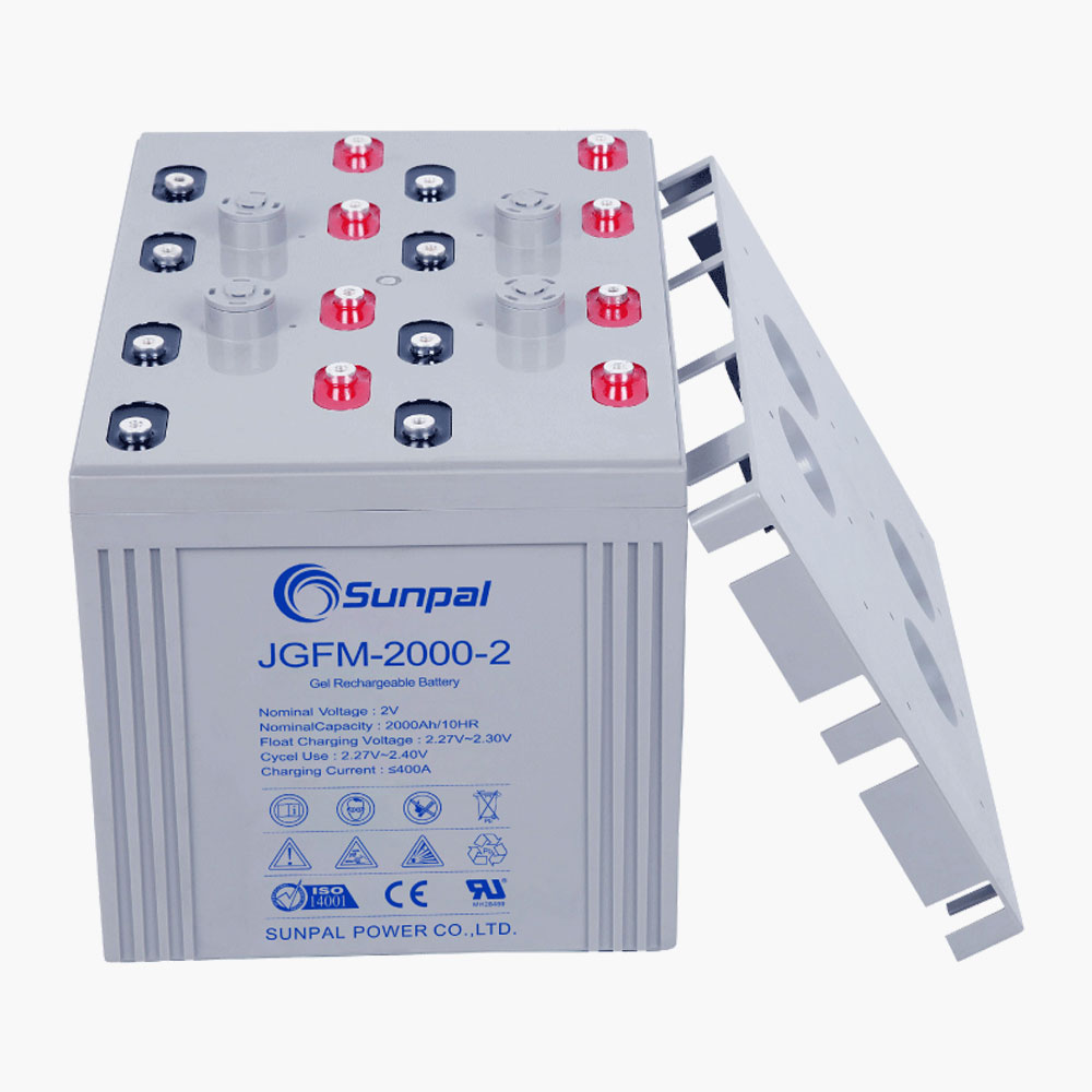 Batteria ricaricabile Sunpal 2V 2000Ah gel al piombo senza manutenzione per sistema di accumulo di energia solare
