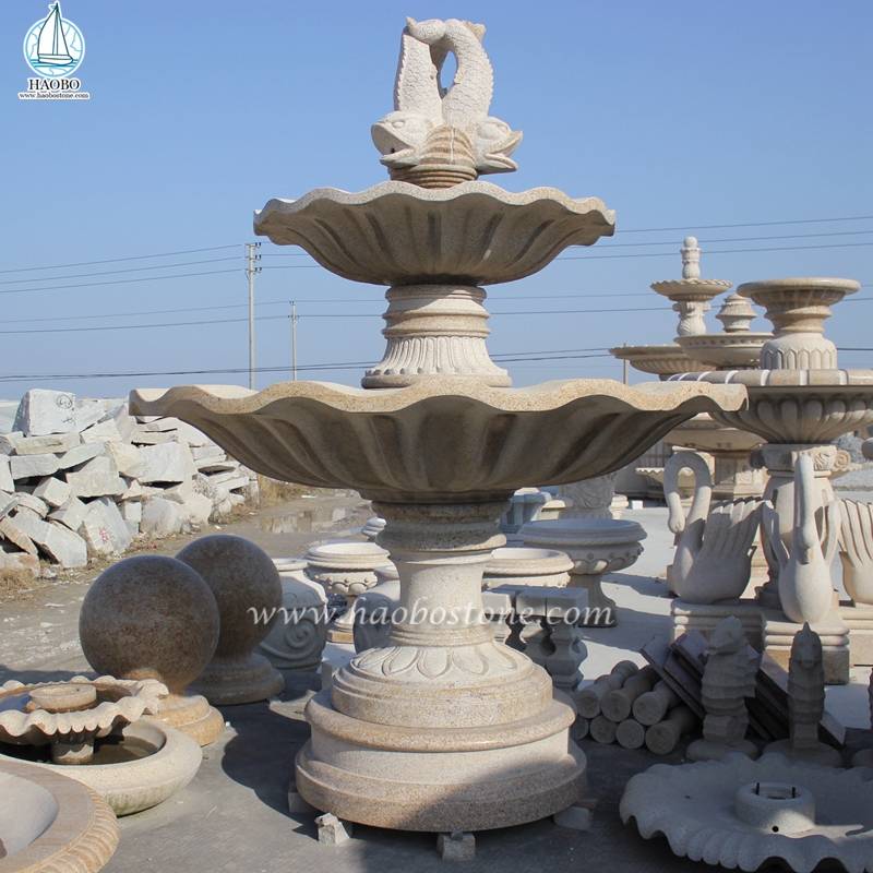 Fontana d'acqua intagliata in pietra di granito per la decorazione del giardino
