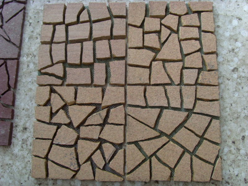 pietra per pavimentazione a maglie di granito giallo naturale

