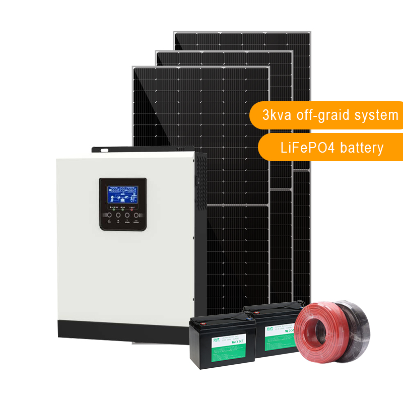 kit di alimentazione per sistema solare domestico 3kva mini sistemi solari per la casa completi di batteria al piombo
