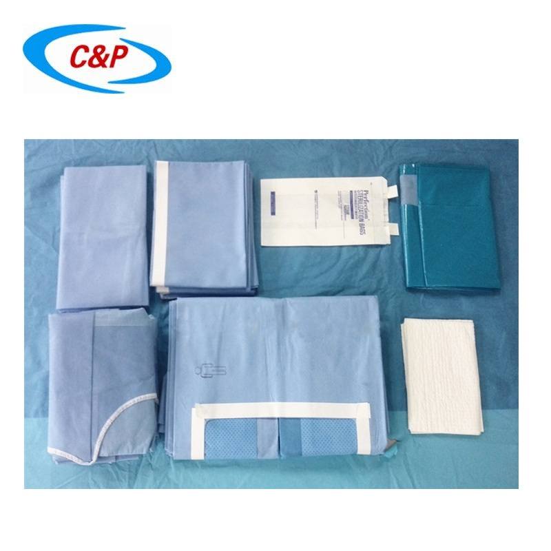Confezione per pelviscopia per laparoscopia sterile in tessuto non tessuto monouso certificata CE per uso medico
