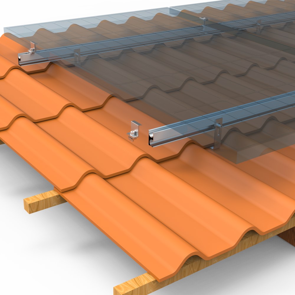 Sistema di montaggio solare Sistemi di montaggio fotovoltaico su tetti in tegole inclinate

