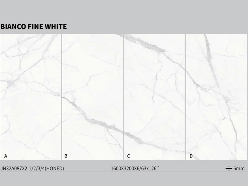 Piastrelle per pareti in pietra sinterizzata bianca fine bianca
