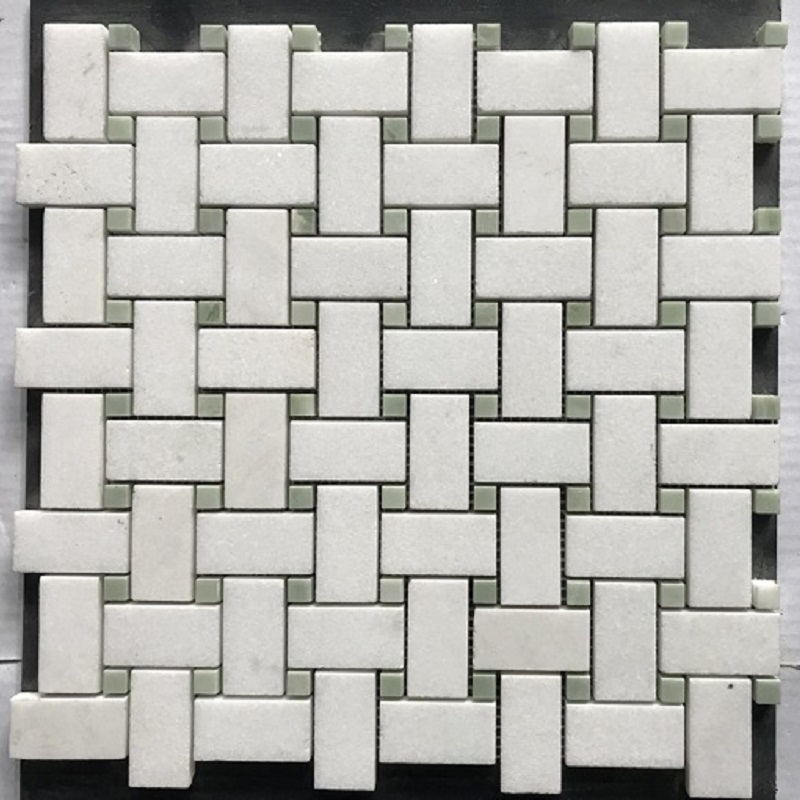 Mattonelle della parete del mosaico di pietra naturale di marmo di forma di tessitura
