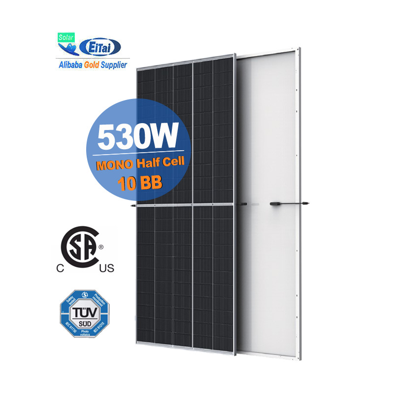 Eitai pannello solare 10BB 530W all'ingrosso della fabbrica Miglior prezzo modulo mono a mezza cella per sistema fotovoltaico domestico
