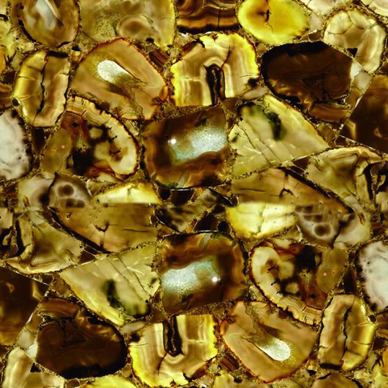 Lastre di agata gialla di lusso composite con vetro
