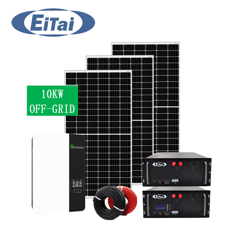 EITAI 9kw 10kw 14kw Off Grid Sistema Solare FV 3000w 5000w Monofase Trifase 230v 380v Pannello Solare Set Per La Casa 15kw
