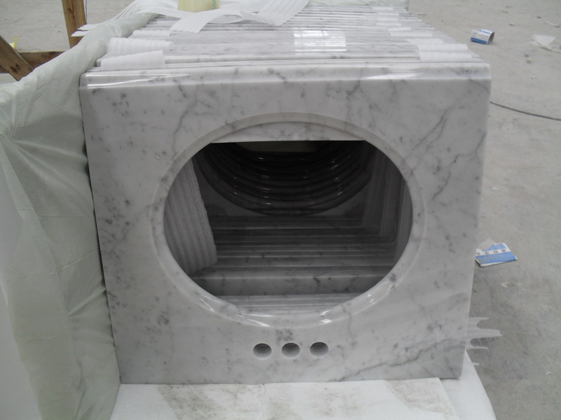 Piani lavabo bagno in marmo bianco Carrara bianco
