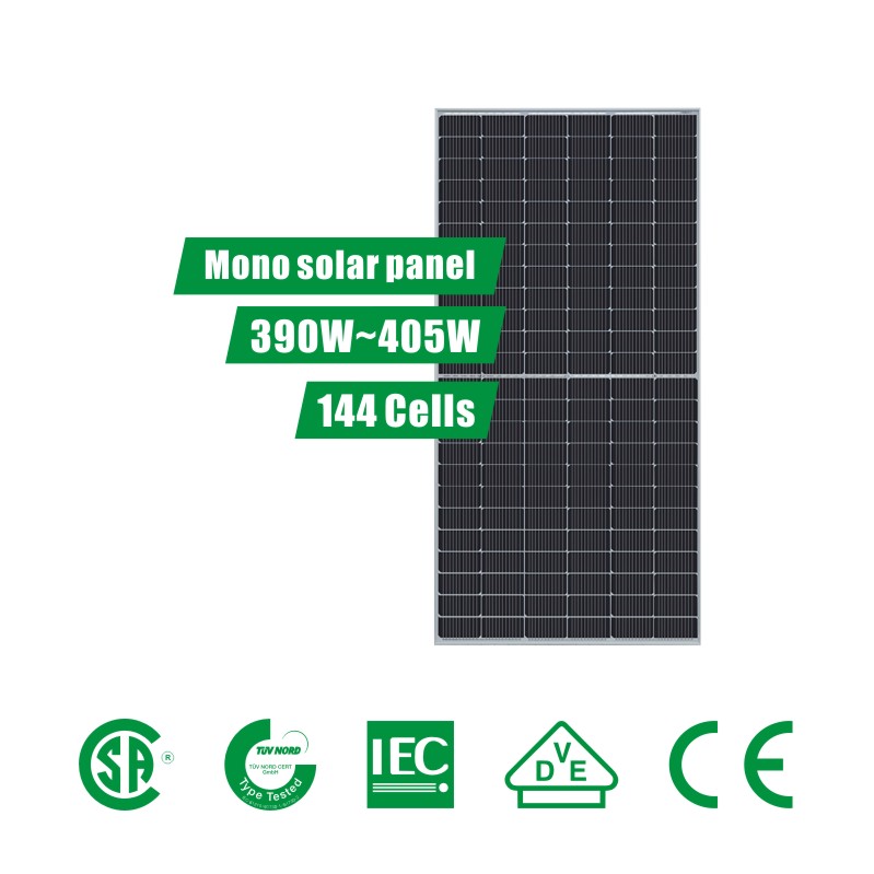 Sistema di pannelli solari a metà taglio PERC da 6 pollici 144 celle (390 ~ 405 W).
