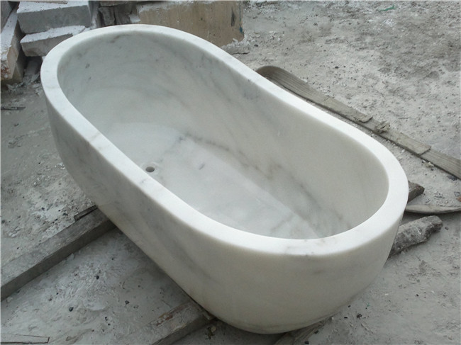 Vasca da bagno in pietra naturale bianca Vasca da bagno in pietra per bagno